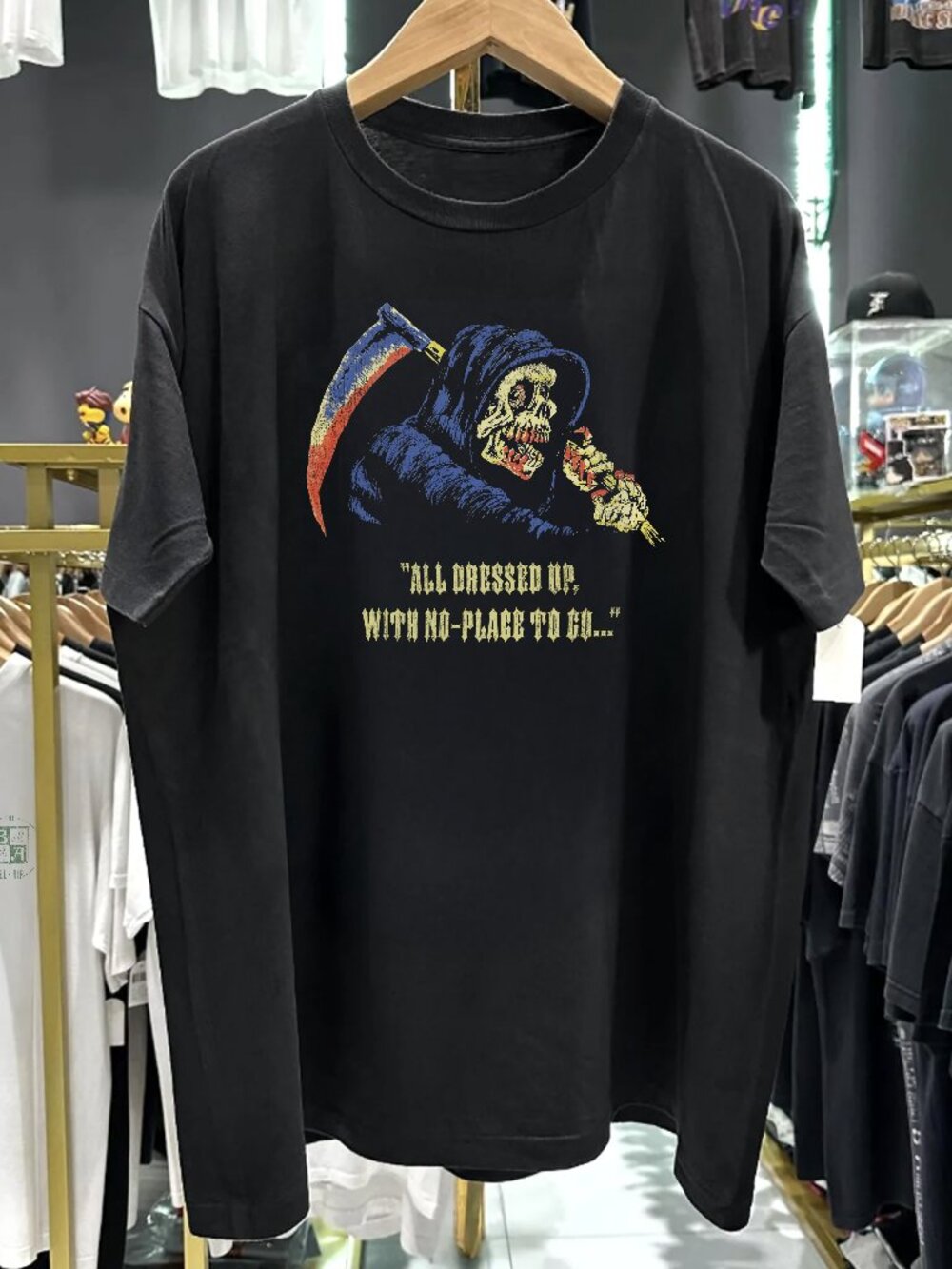 90S All Dressed Up Reaper Black Tee